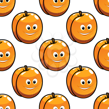 Repeat seamless pattern of golden apples with happy healthy smiling faces suitable for textile, wallpaper or print