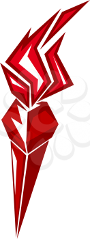Red stylized torch with burning flames isolateed on white for power, success  or peace concept design