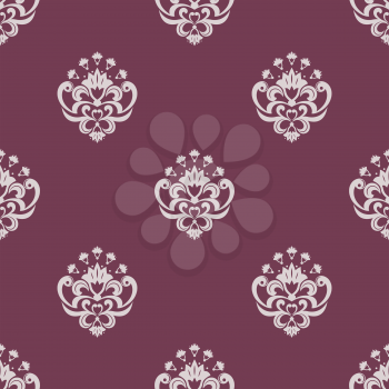 Purple and beige seamless floral pattern for wallpaper. tile and fabric design