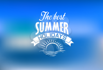 Best summer holidays banner with a sun, waves and sky suitable travel, tourism or journey design