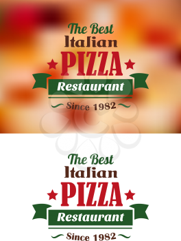 Italian pizza restaurant label or banner for fast food industry design