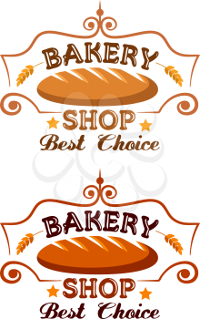 Bakery shop label with buster baton, cereal ears and text