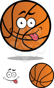 Funny cartooned basketball ball isolated on white for sports design