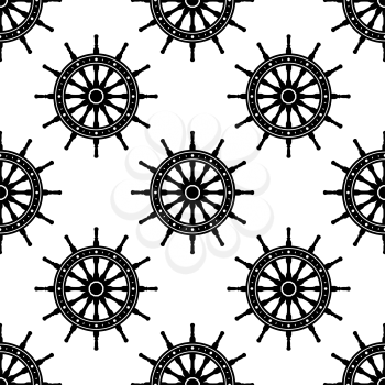 Seamless pattern with helms for adventure, navigation or naval design