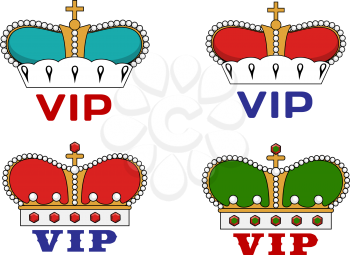 Crowns with Very Important Person sign for heraldic or luxury concept design