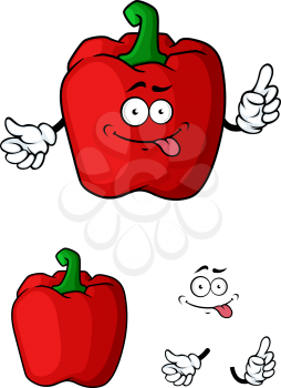Red bell pepper vegetable character with  or without faces and hands for food or agriculture design