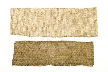 Sackcloth material isolated on white 