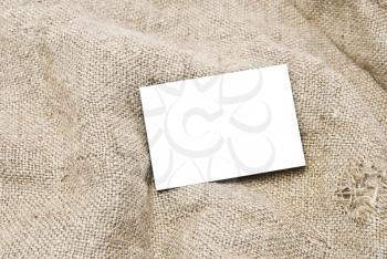 Royalty Free Photo of Sackcloth and a Cardboard Tag