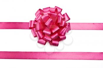 Royalty Free Photo of Gift Packaging With Mauve Ribbons and Bow