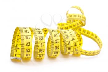 Curled measuring tape 