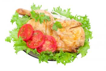 Grilled chicken with fresh vegetables 