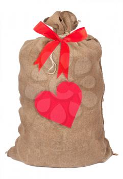 Sack with red heart