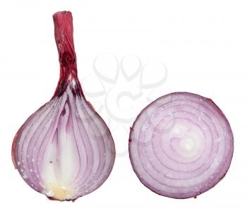 The sliced red onion