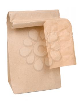 Paper bag with a label