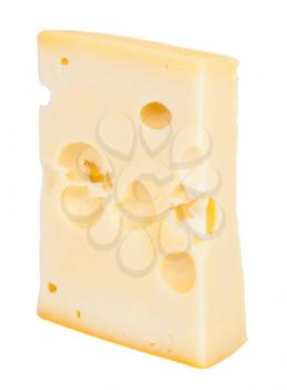 Isolated cheese chunk