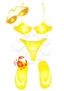 Yellow bikini swimsuit
