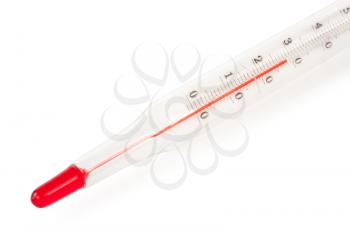 Thermometer detail isolated on white background