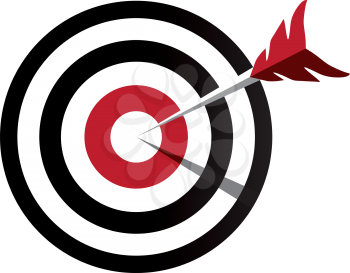 Arrow hitting target. Business concept