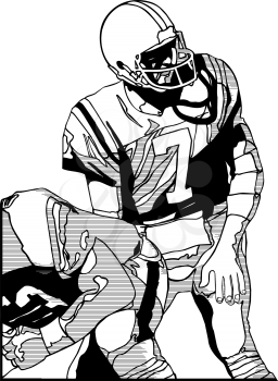 Royalty Free Clipart Image of a Football Player