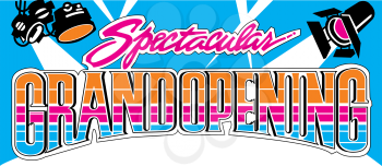 Royalty Free Clipart Image of a Grand Opening Header