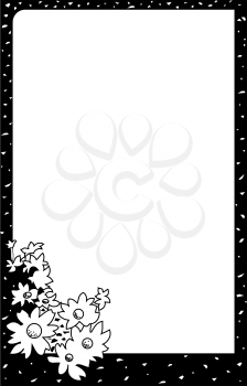 Royalty Free Clipart Image of a Frame With a Floral Corner