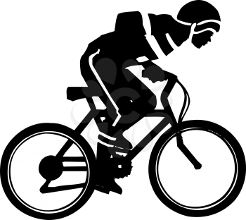 Royalty Free Clipart Image of a Boy Riding a Bike