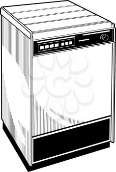 Royalty Free Clipart Image of a Dishwasher