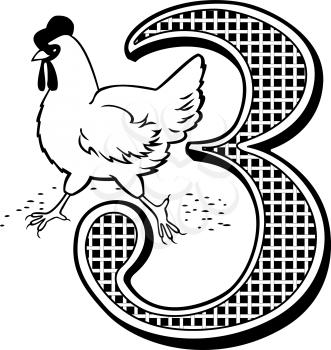 Royalty Free Clipart Image of One of the Three French Hens