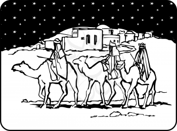 Royalty Free Clipart Image of the Three Wise Men