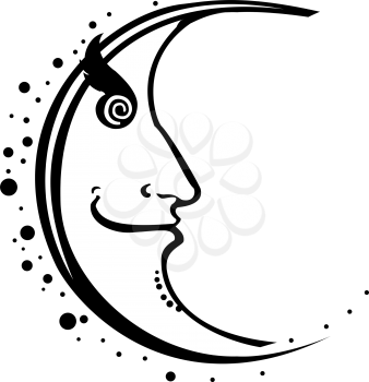 Royalty Free Clipart Image of a Crescent Moon