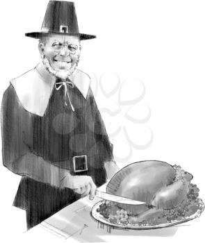 Pilgrimcarvingturkey Clipart