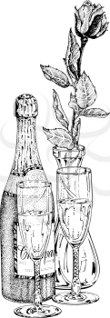 Champagnebottleglasses Clipart