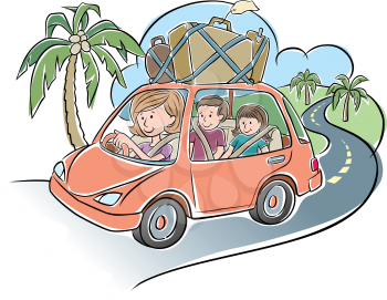 Familyvacationincarc0311 Clipart