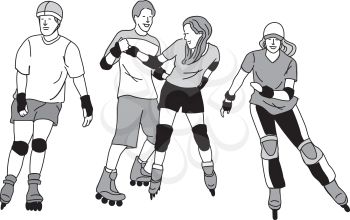 Rollerblading Clipart
