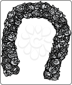 Horseshoerosesframe0305 Clipart