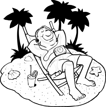 Manrelaxingonisland0405 Clipart