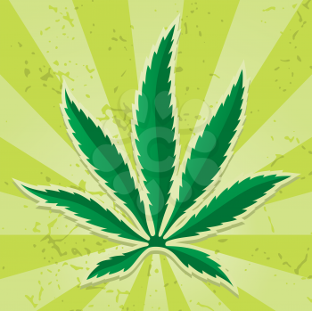 Royalty Free Clipart Image of a Marijuana Leaf