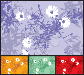Royalty Free Clipart Image of Four Floral Backgrounds