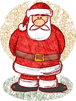 Royalty Free Clipart Image of a Sketch of Santa