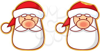 Royalty Free Clipart Image of Santa Stickers