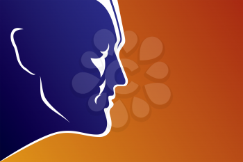 Royalty Free Clipart Image of a Male in Profile