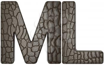 Royalty Free Clipart Image of Alligator Skin Font of M and L