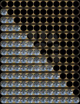 Royalty Free Clipart Image of a Diamonds Download and Upload Bars Collection