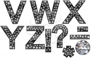 Royalty Free Clipart Image of Silver Letters Incrusted With Diamonds