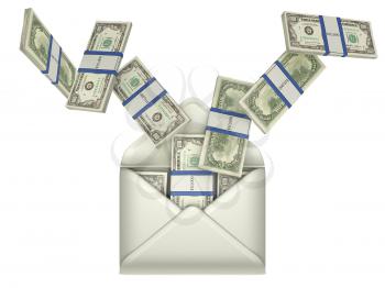 Royalty Free Clipart Image of Money in an Envelope 