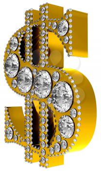 Royalty Free Clipart Image of a 3D Golden Dollar Symbol