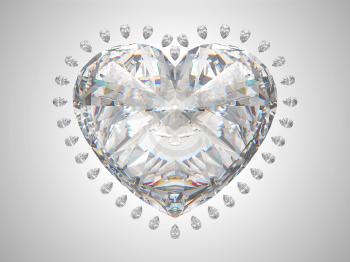 Royalty Free Clipart Image of a Diamond Heart