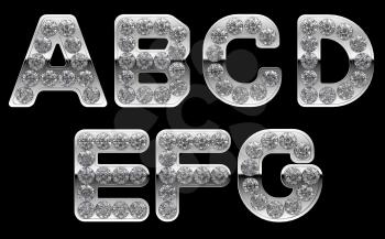 Royalty Free Clipart Image of Silver Letters Incrusted With Diamonds