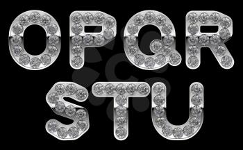 Royalty Free Clipart Image of Silver Letters Incrusted With Diamonds