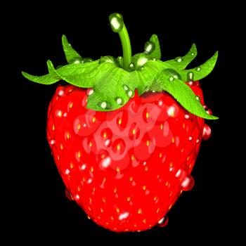 Royalty Free Clipart Image of a Strawberry